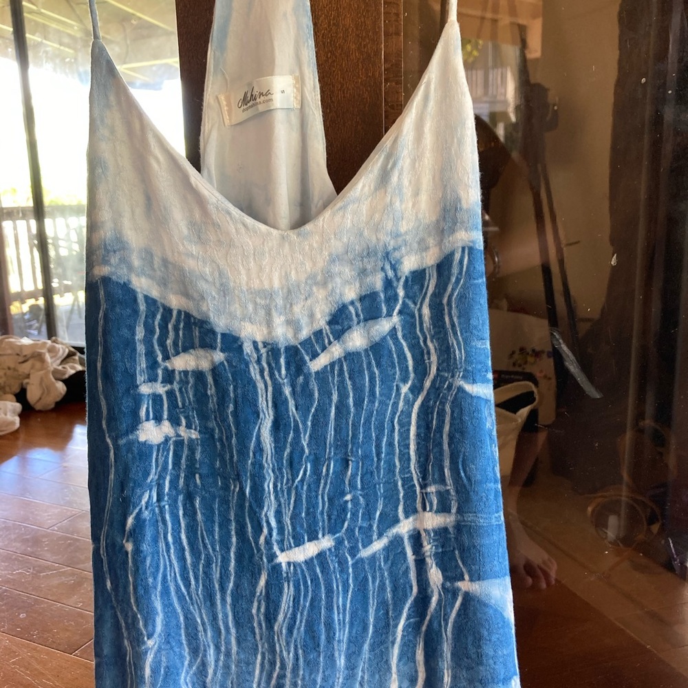 Indigo Tye dye shibori arashi technique
